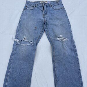 Vintage Levis 505 Regular Fit Jeans Size 30x30 Distressed Holes